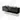 Black floating vanity unit with double white countertop wash basins, glossy finish, modern design for luxury bathroom.