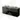 Black double bathroom furniture set with glass basin worktop and ceramic countertop wash basins, modern design.