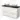 White bathroom furniture set with four drawers, black Worktop and two round white basins, modern and practical design.