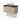 Wooden vanity units with basin in black worktop, white round basin and drawers with metal handle. Modern design, wall-mounted.
