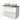 Wit badkamermeubel met twee ronde waskommen, groene blad, brede lades en strak design, perfect voor moderne badkamers.