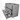 Modulo Plato Vanity units for countertop basin | 120 cm Light grey concrete Handle-less front Matte black worktop 3 drawers BMK19-01556