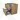 Modulo Plato Vanity units for countertop basin | 80 cm Natural veneer Flat front Dark grey worktop 2 Stacked drawers BMK17-03148