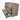 Modulo Plato Vanity units for countertop basin | 120 cm Mid brown oak Flat front Light grey oak worktop 3 drawers BMK19-01240
