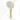 Golden hand shower with a round shape and white spray head, ideal as a luxury bathroom accessory.