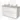Witte badkamermeubel met twee ronde wastafels, houtkleurig blad, modern design en ruime opberglades.
