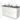 Witte badkamerkast met donkere wastafelblad en dubbele ronde waskommen, modern design met ruime opberglades.