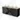 Black bathroom furniture set with wood-look worktop, double white countertop wash basins, modern style for stylish bathroom decor.