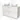 White bathroom unit with two round countertop wash basins, high-gloss finish and handleless drawers, ideal for a modern bathroom.