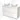 White bathroom furniture set with double countertop wash basin, modern design, high-gloss finish and clean lines.