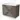 Wooden bathroom cabinet with two drawers, dark Oak look, built-in ceramic basin, sleek metal handles.