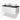 Wall-mounted white bathroom unit with black top and two round basins; modern design, ideal for a stylish bathroom.