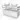 White bathroom furniture set with two round countertop wash basins, minimalist design and storage drawers, ideal for a modern bathroom.