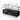 Black bathroom furniture set with white double basin, sleek design and metal accents, ideal for modern bathrooms.