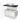 White hanging bathroom unit with black Basin worktop and round basin, sleek design for modern bathroom furnishings.