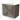 Bruine houten badkamermeubel, twee lades met metalen handgrepen, witte keramische wastafel, strak modern design.