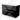 Black bathroom unit with high-gloss finish, two drawers and a white ceramic basin; modern and sleek design.