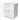 Wit badkamermeubel met dubbele lade, verticale lijnen, porseleinen wasbak, modern design, ideaal voor compacte badkamers.
