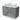 Grey bathroom furniture set with two white countertop wash basins, modern design, sleek chest of drawers, ideal for stylish bathrooms.