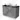 Grey bathroom unit with black worktop, two white vanity units for countertop wash basins and vertical lines; modern design for stylish bathrooms.