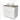 White bathroom cabinet with two drawers, wooden top and round countertop wash basin; modern design, ideal for a stylish bathroom.