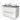 Modern white bathroom furniture set with grey top and two ceramic countertop wash basins, ideal for a stylish bathroom.