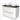 White bathroom furniture set with two ceramic countertop wash basins, black worktop, modern drawers and sleek design for a stylish bathroom.