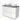 White double vanity unit with anthracite worktop and two surface-mounted bowls, sleek design for modern bathrooms.