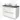 White double bathroom unit with black wash basin and two round, white ceramic countertop wash basins, modern design.