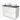 White double bathroom unit with anthracite stone worktop and two surface-mounted bowls, modern design.