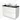 White bathroom unit with black worktop and double round countertop wash basins, modern design, ideal for stylish bathroom design.