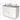 White wooden bathroom unit with two ceramic countertop wash basins and grey top plate, ideal for a modern bathroom design.