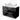 Black bathroom unit with high-gloss finish and two white countertop basins, modern design ideal for your bathroom decor.