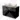 Black bathroom unit with wooden worktop and two white round vanity units for countertop wash basins, modern design for a stylish bathroom.