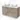 Houten badkamermeubel met twee witte waskommen, modern design, dubbele lades met metalen grepen.