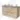 Houten badkamermeubel met grijs blad, dubbele wastafels en metalen handgrepen; modern en functioneel design.