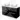 Black bathroom unit with high-gloss finish, white double countertop wash basin and Stainless steel handles, modern design for stylish bathrooms.
