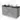 Grey wash basin set with four drawers, black worktop and two white countertop wash basins, ideal for modern bathrooms.