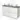 Wit glanzend badkamermeubel met dubbele keramische waskommen en grijs stenen blad, modern design met vier lades.