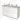 Witte badkamermeubelset met vier lades, houtfineer blad en dubbele witte waskommen, modern en strak design.