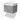 Grey wall-mounted bathroom furniture set with concrete look, metal Handle and white Basin, compact design for modern bathrooms.