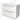 White bathroom cabinet with high-gloss finish, two drawers and chrome handles, ideal for modern bathroom design.