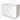 Wit badkamermeubel met twee lades, houtlook afwerking en chromen grepen, ideaal voor moderne badkamers.