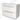 White bathroom unit with two wide drawers, modern design, smooth finish and sturdy metal handles.