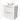 Modulo Plato Vanity units for countertop basin | 80 cm High-gloss white Flat front Matte white worktop 2 stacked drawers under each other BMK13-00088