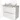 Modulo Plato Vanity units for countertop basin | 100 cm High-gloss white Flat front Light brown oak worktop 2 stacked drawers under each other BMK13-00541