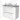 Modulo Plato Vanity units for countertop basin | 100 cm Matte white Flat front Light grey concrete worktop 2 stacked drawers under each other BMK13-00587