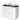 Modulo Plato Vanity units for countertop basin | 100 cm Matte white Handle-less front High-gloss black worktop 2 stacked drawers under each other BMK13-00608
