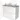 Modulo Plato Vanity units for countertop basin | 100 cm Matte white Handle-less front Grey oak worktop 2 stacked drawers under each other BMK13-00614