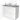 Modulo Plato Vanity units for countertop basin | 100 cm Matte white Handle-less front Light grey concrete worktop 2 stacked drawers under each other BMK13-00615